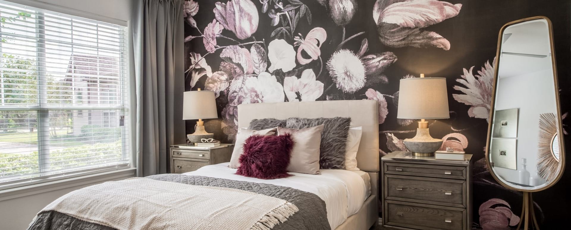 Bedroom and ensuite area in a cottage-style apartment