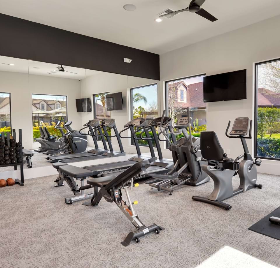 Fitness center with cardio and strength equipment