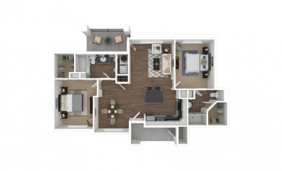Pebblebrook two-bedroom floor plan